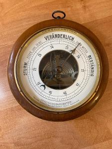 Barometer veľký, rok cca 1925, priemer 21,5 cm, bez poškodenia, funkčný