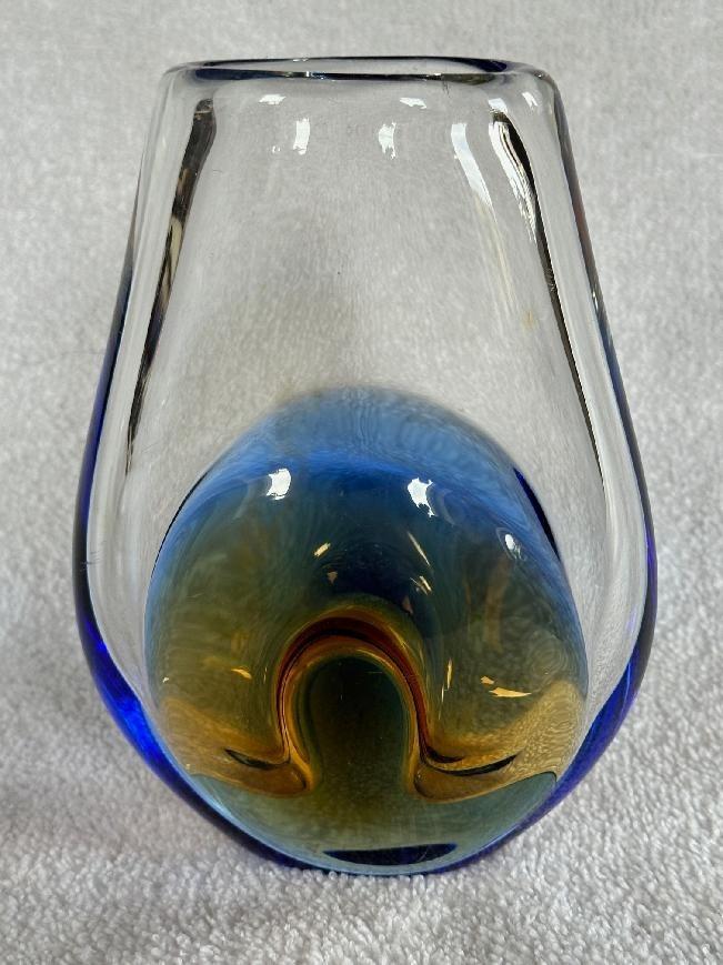 Váza z hutného skla - Oldřich Lípa - Karlovarské sklo - Moser - Starožitnosti a umenie