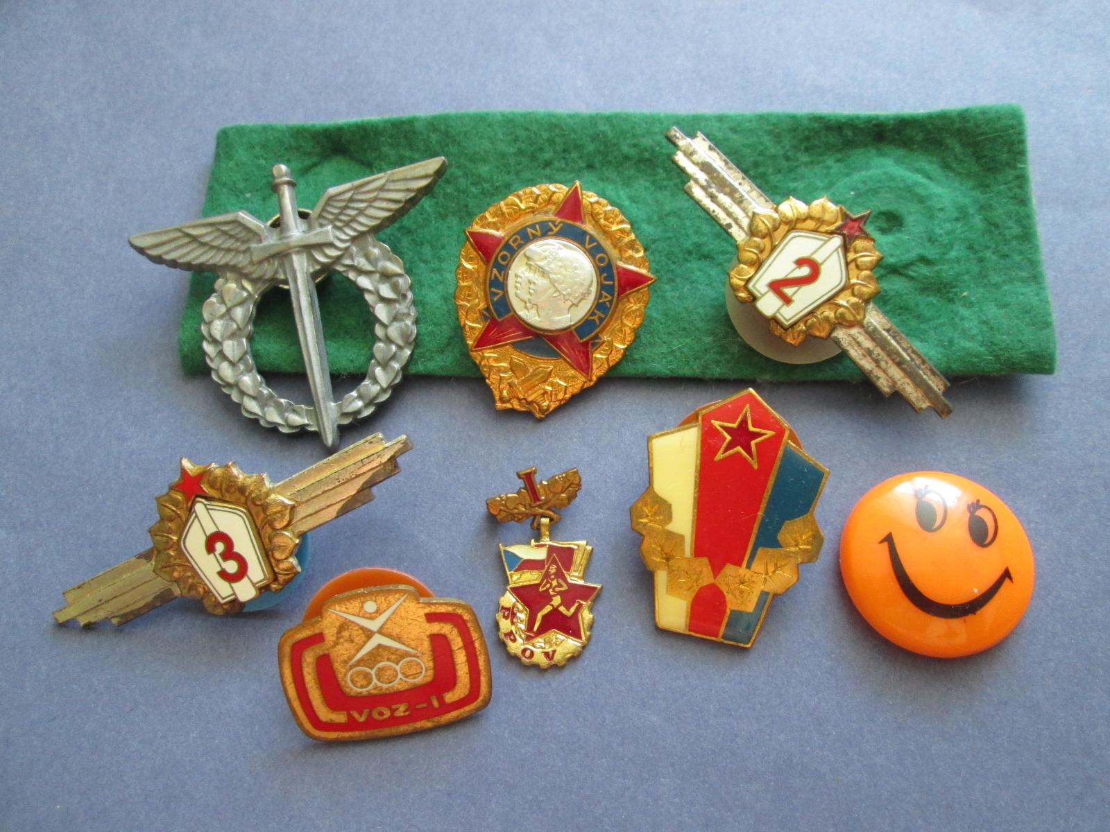 7 X ČSSR odznaky vojenské nepoškodené ťažké typy - Odznaky, nášivky a medaily