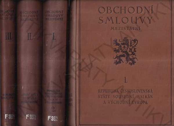 4 zväzky- Obchodné zmluvy medzištátne r. 1923-1928 - Knihy