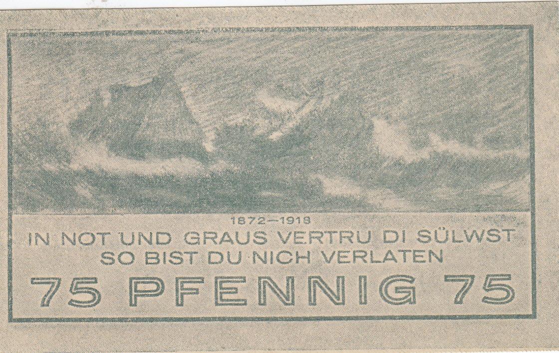 Nemecké núdzovky 1921 - Niendorf - 75 Pfennig - Zberateľstvo