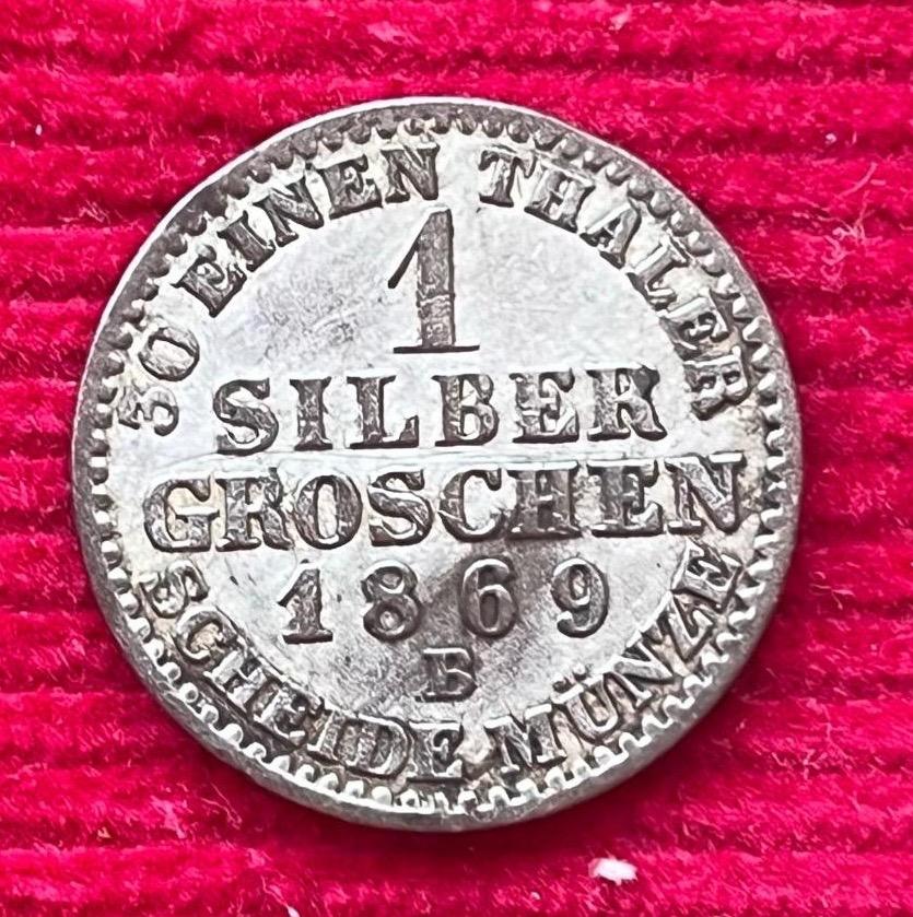 Strieborný groš 1869 B Viliam I. - Numizmatika