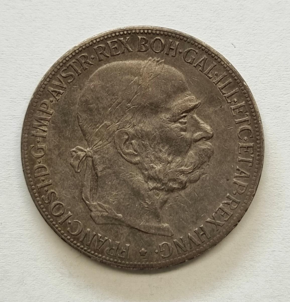 Strieborná 5 Koruna 1907 b.z., František Jozef I. - Numizmatika