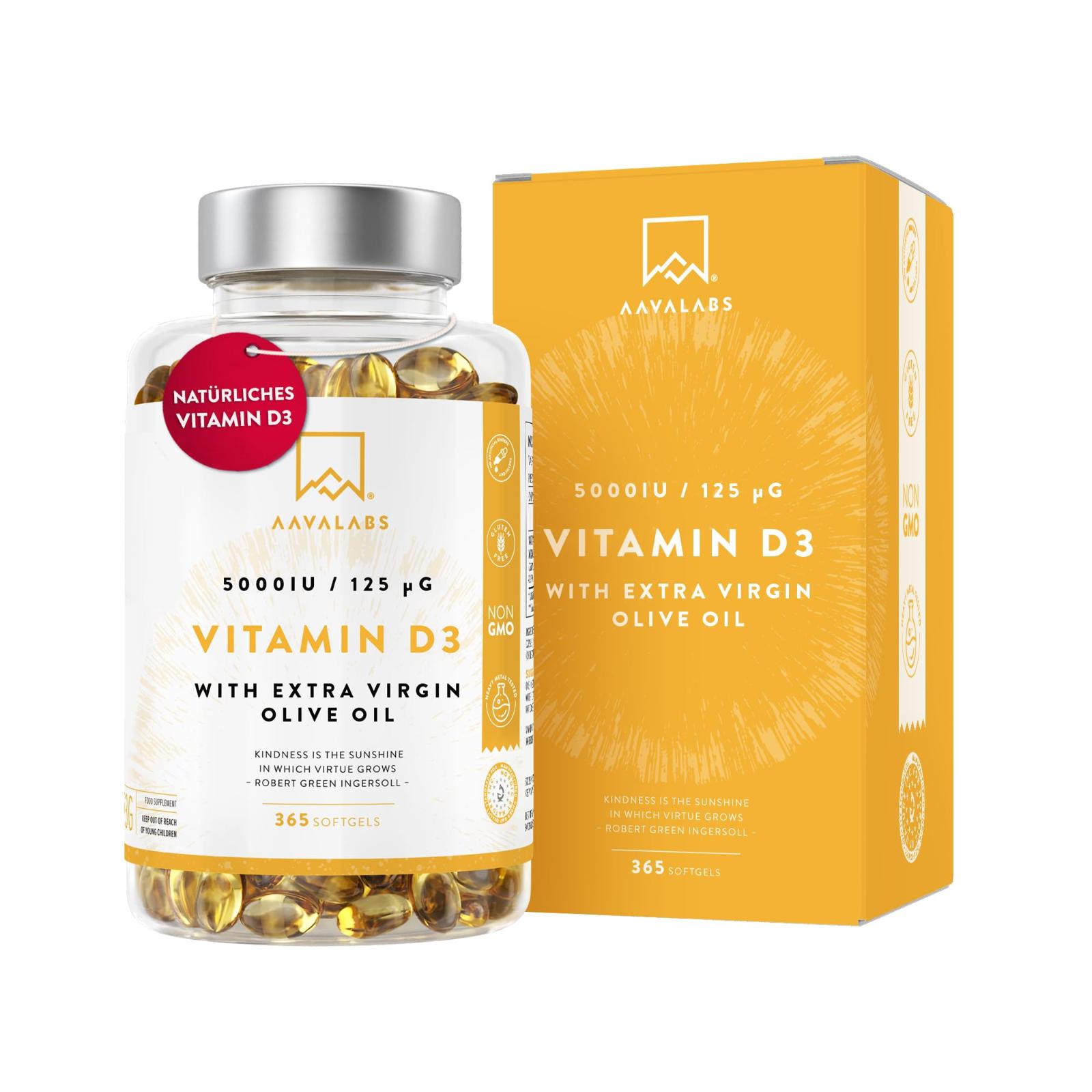 Aavalabs - Vitamín D3, 365 kapsúl - Lekáreň a zdravie