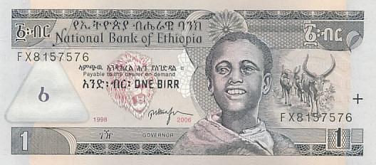 Etiópia 1 birr UNC - Zberateľstvo
