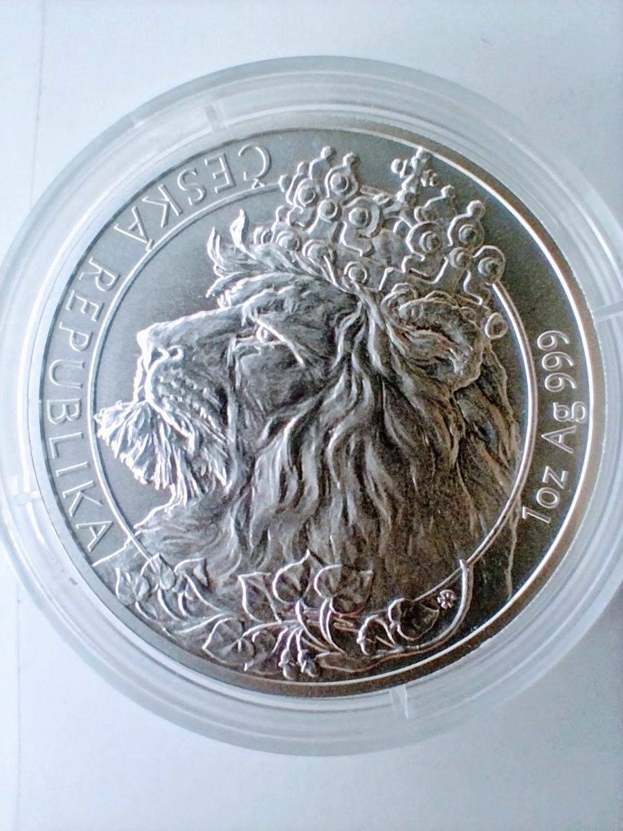 1oz, strieborná minca Český lev 2021 - Numizmatika