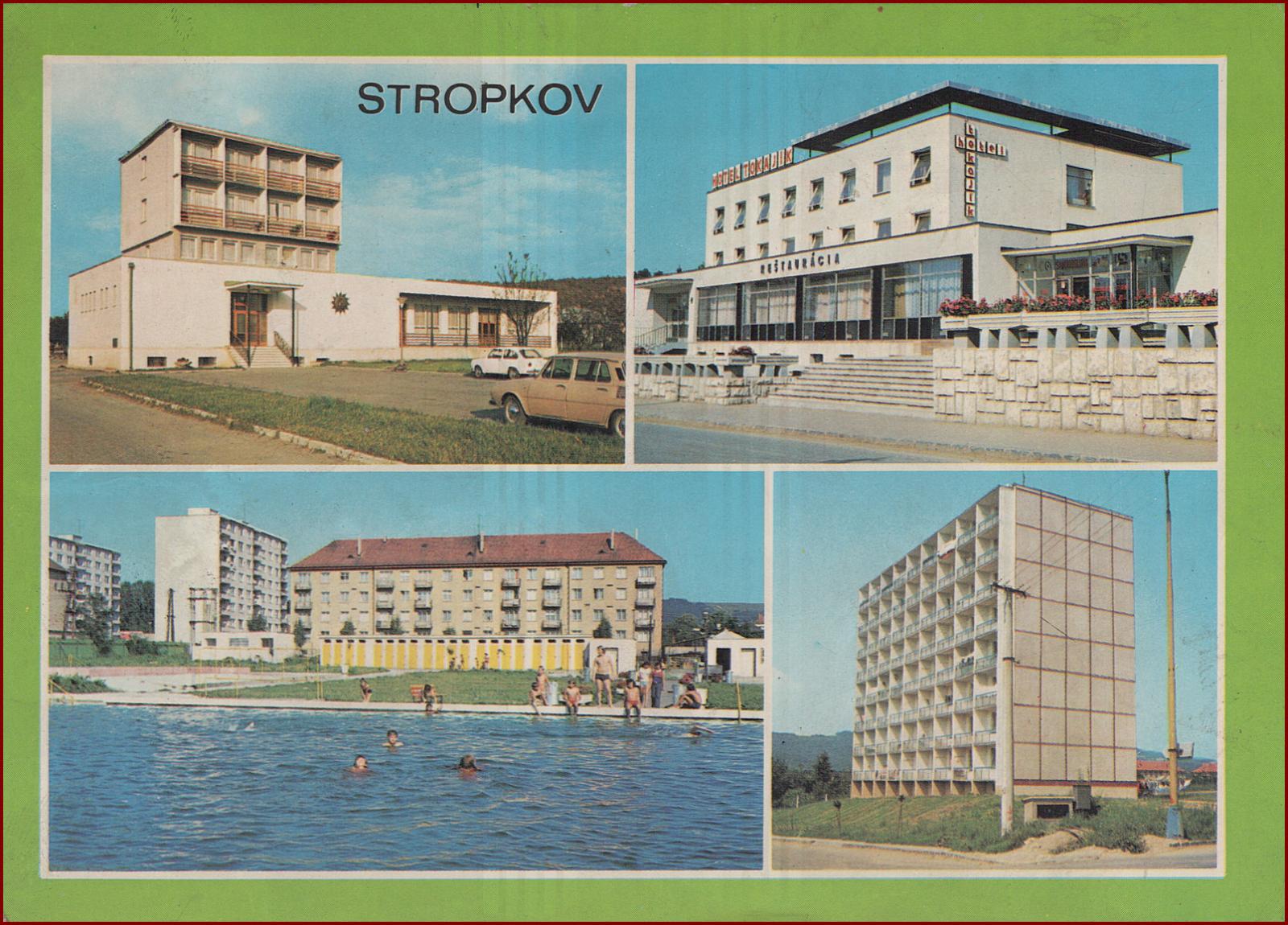 Stropkov * Hotel Tokajík, kúpalisko, časti mesta * Slovensko * B130 - Pohľadnice miestopis