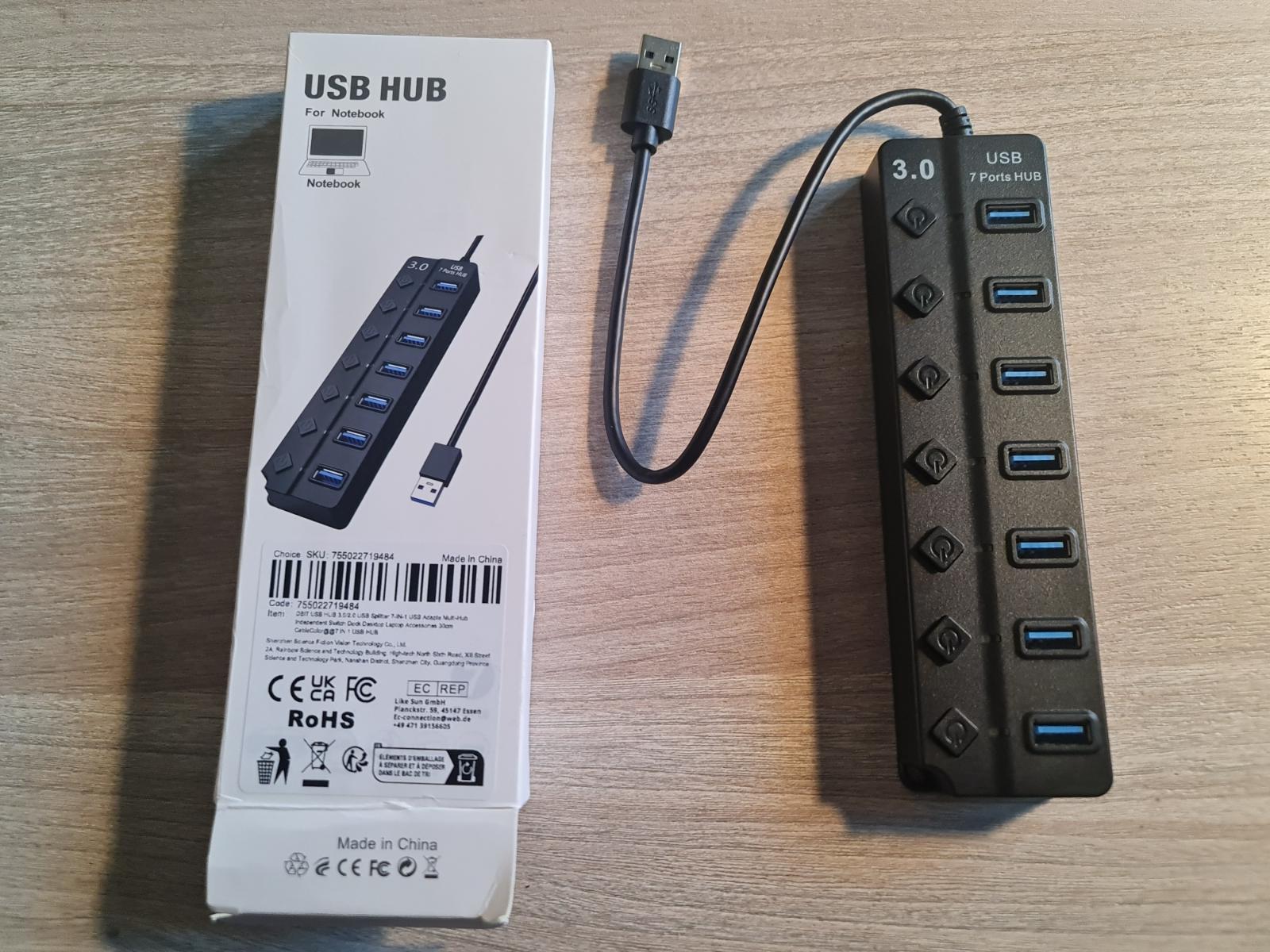 USB3 HUB 7v1 portov s vypínaním nové - Príslušenstvo k notebookom