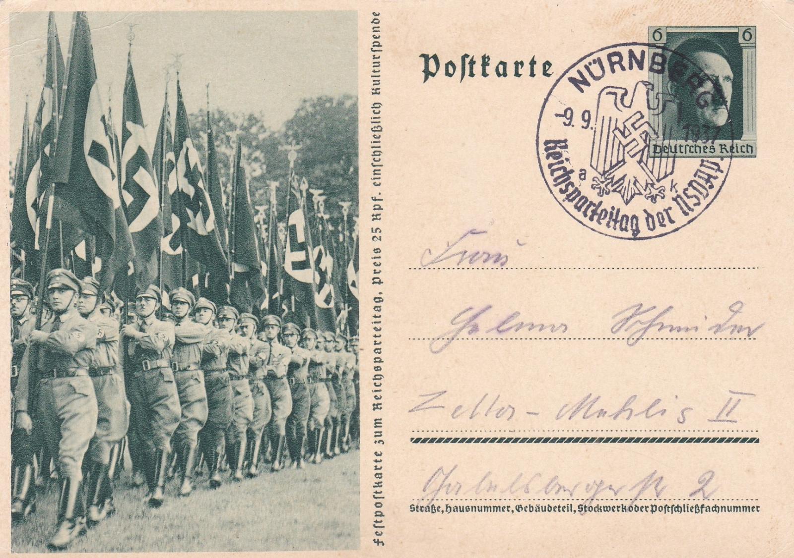 Nemecko, príl. pečiatka Nürnberg 9.9.1937. - Filatelia