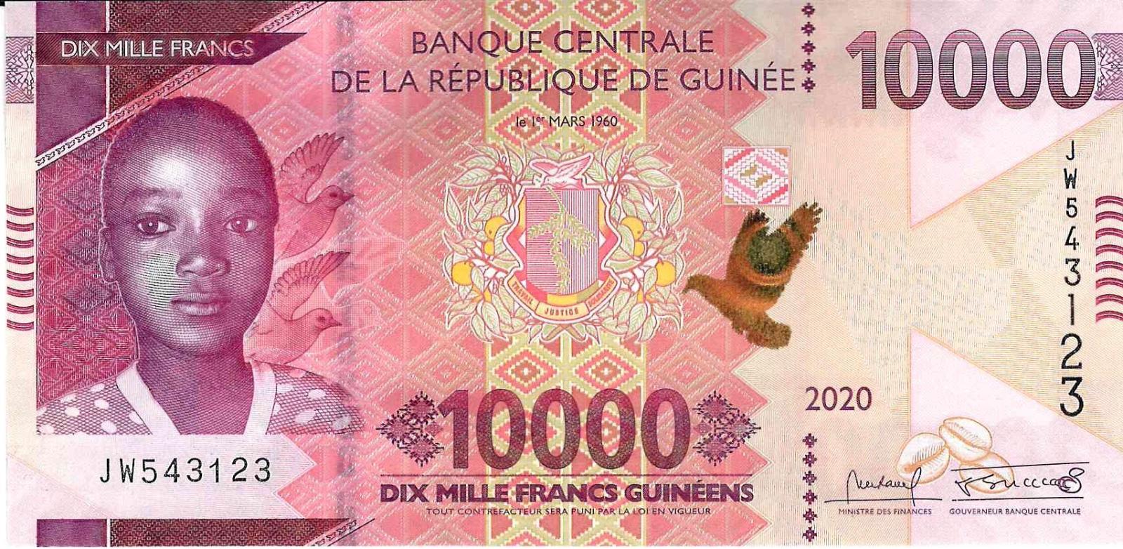 Guinea, 10 000 frankov, 2020, Pick 49Ab, UNC - Zberateľstvo
