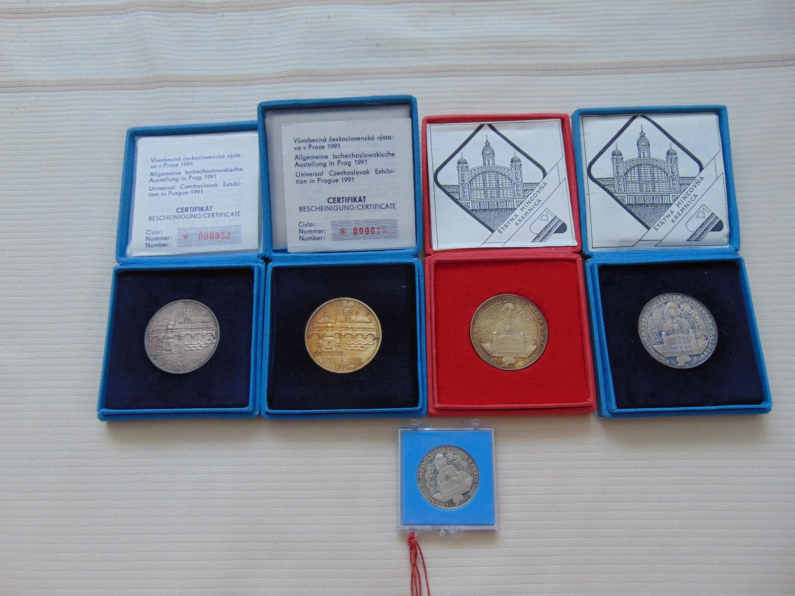 Strieborné medaily - VŠEOBECNÁ ČESKOSLOVENSKÁ VÝSTAVA V PRAHE 1991 - Numizmatika