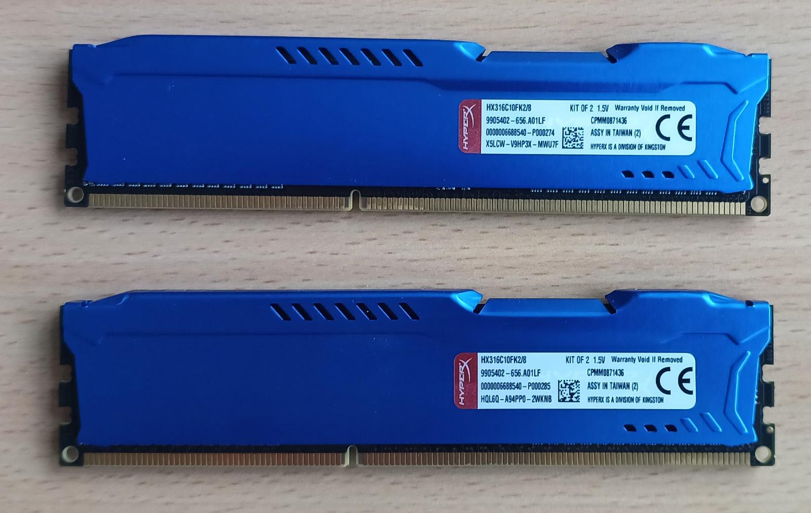 RAM PC Kingston 2x4gb chladič 1600 MHz - DDR3 hx316c10fk2/8 - 2KS - Počítače a hry