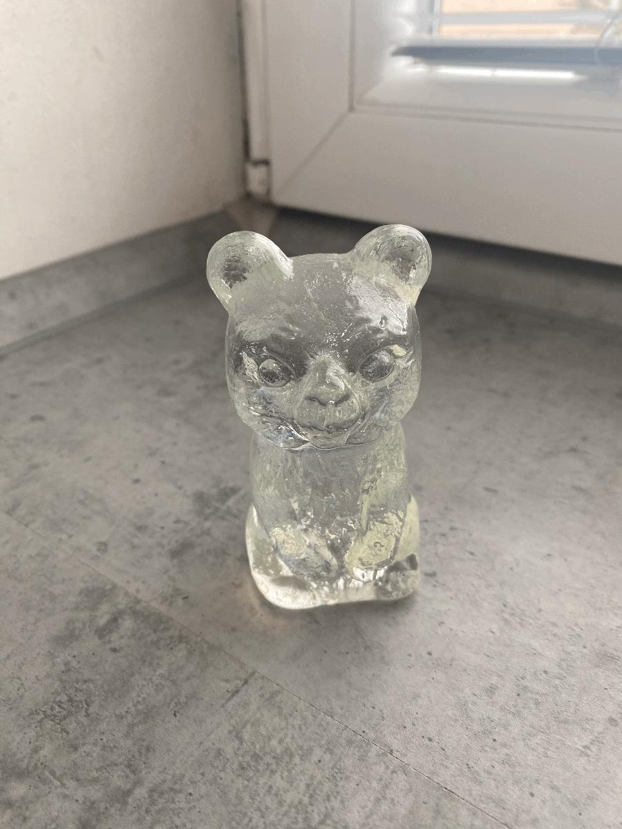 Ťažítko sklenený medveď - Starožitnosti
