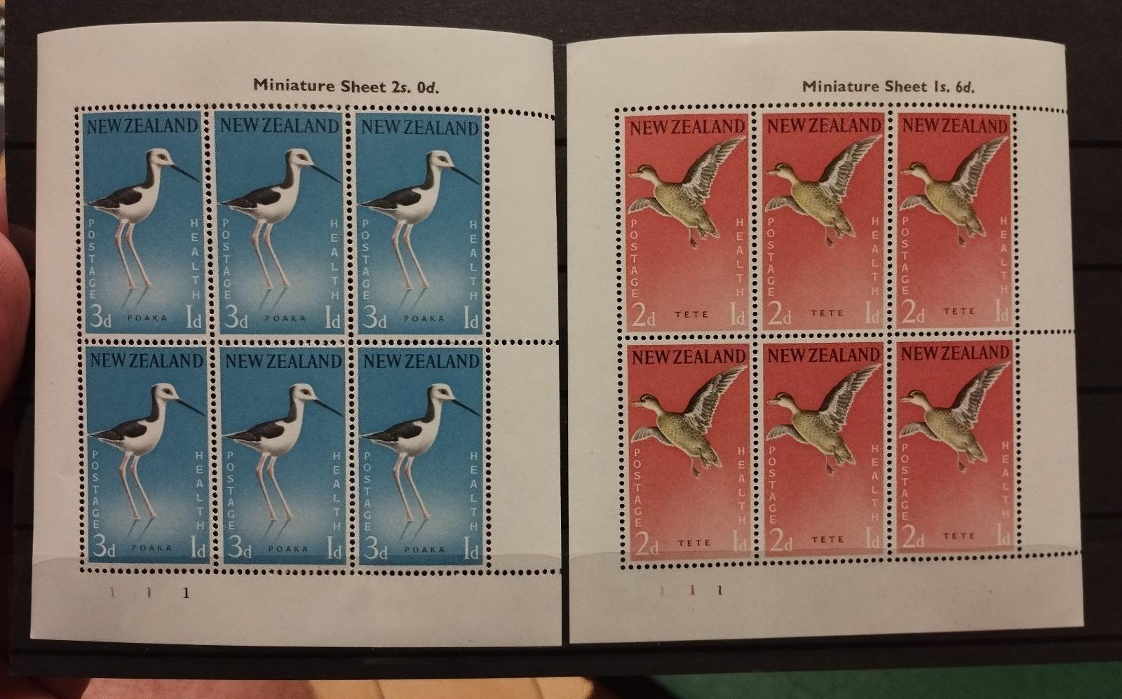 Nový Zéland 1959 ** ptáky komplet mi. 386-387 celé PL (25 EUR) - Filatelia