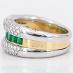 Luxusný prsteň/smaragdy+dia/19 k./18,05gr./vel.61/ TOP!!! - Šperky