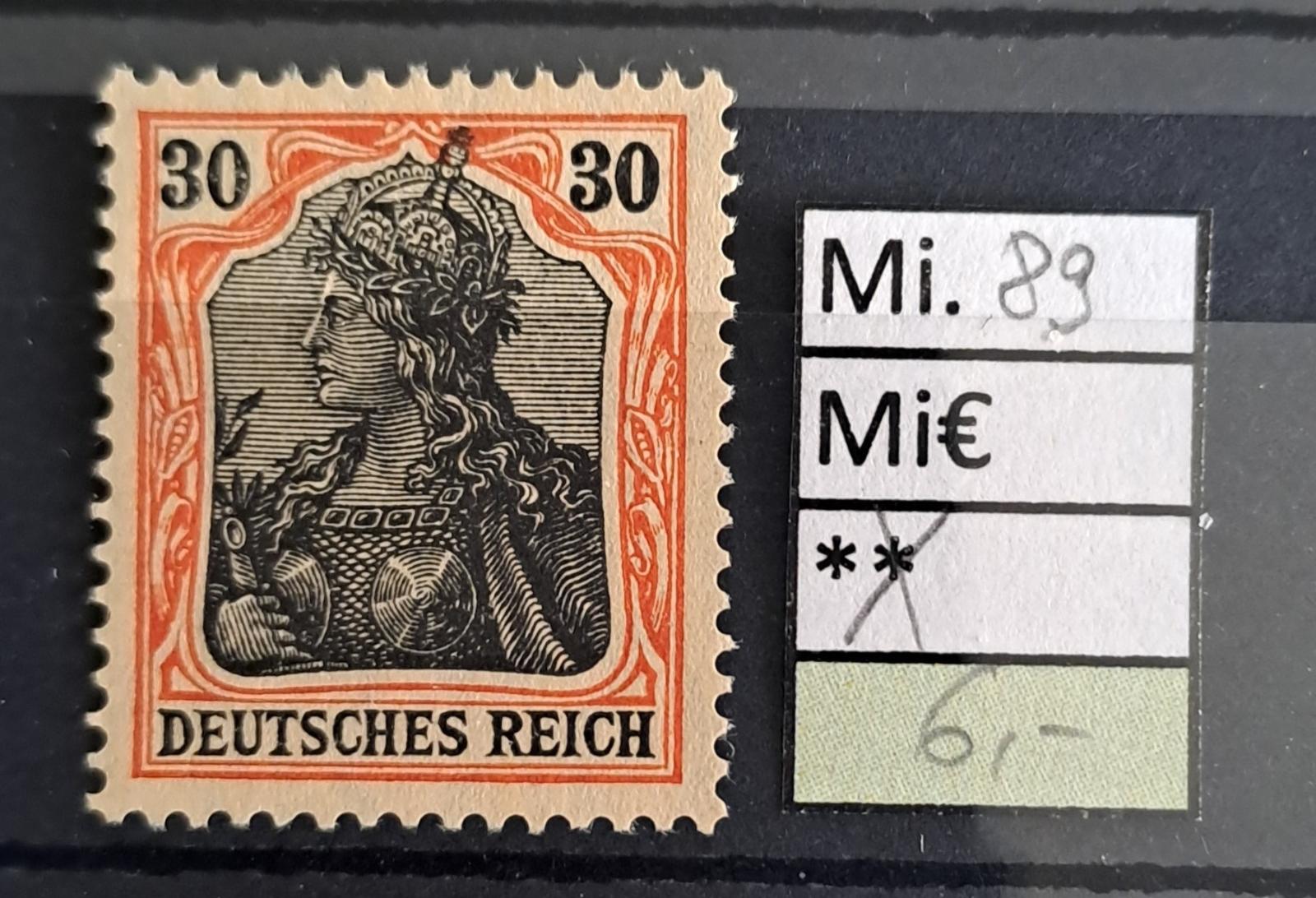 Deutsches Reich, DR Mi 89* - Známky Európa