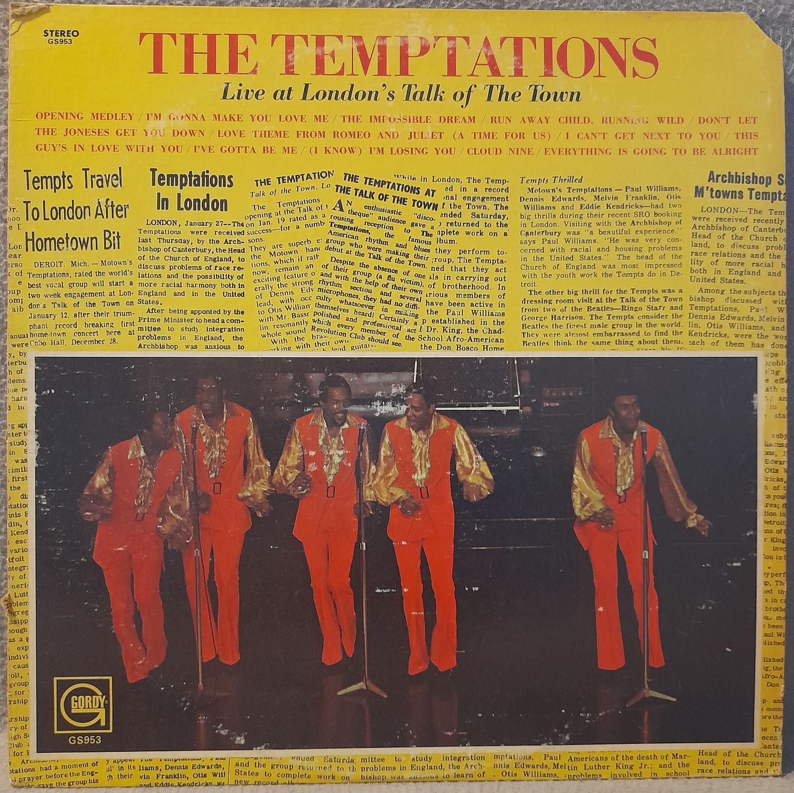 LP The Temptations - Live At London's Talk Of The Town, 1970 EX - Hudba