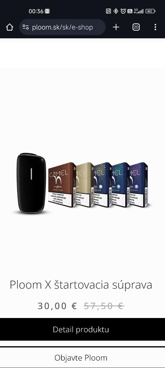 Ploom - Camel zľavový kód 10€ elektronická cigareta - Malé elektrospotrebiče