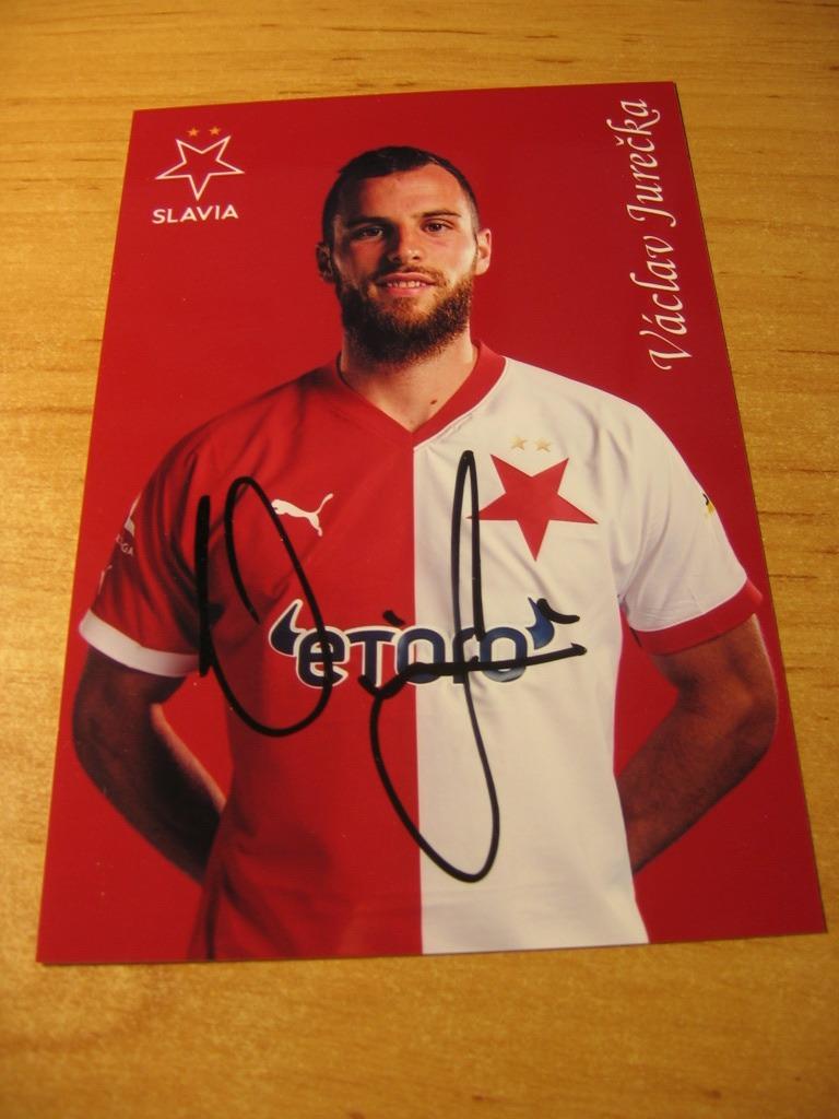 Václav Jurečka - Slavia Praha - originálny autogram - Ostatné zberateľské predmety