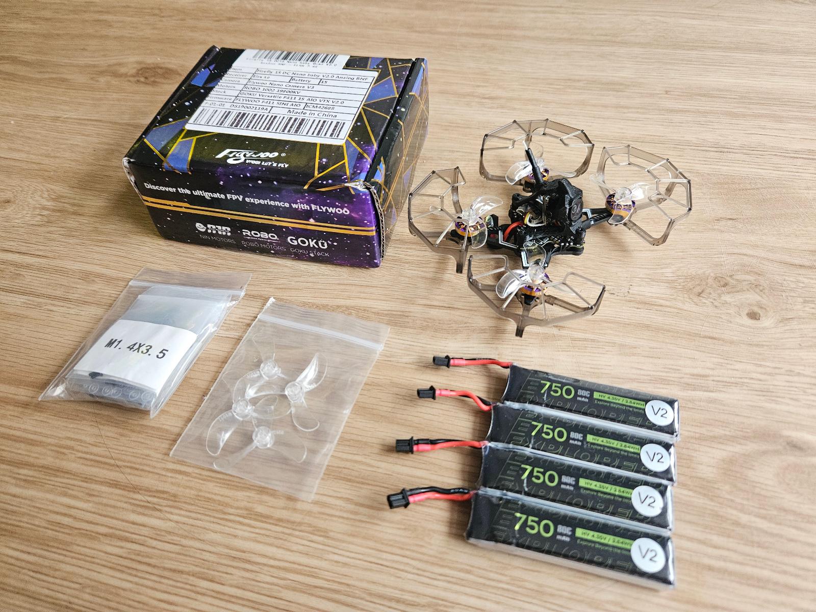 FPV dron Firefly 1S DC16 Nano Baby Quad Analóg V2.0 BNF ELRS + BATÉRIE - Elektro