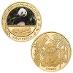 Pozlátené pamätné mince Giant Panda - sada 5 kusov + etue. - Zberateľstvo