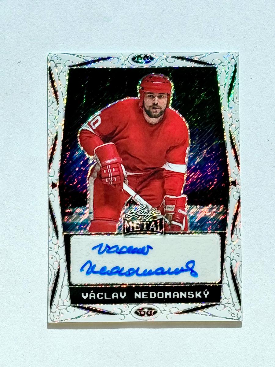 🇨🇿 Václav Nedomanský - 2024 Leaf Metal Legends ✍️ Limit /3️⃣‼️ - Hokejové karty