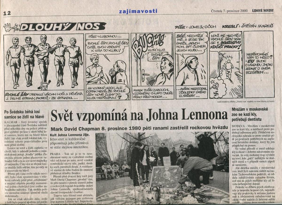 paródia RŠ komiks od Št. Mareša, Ľudové noviny 7.12.2000 - Knihy a časopisy