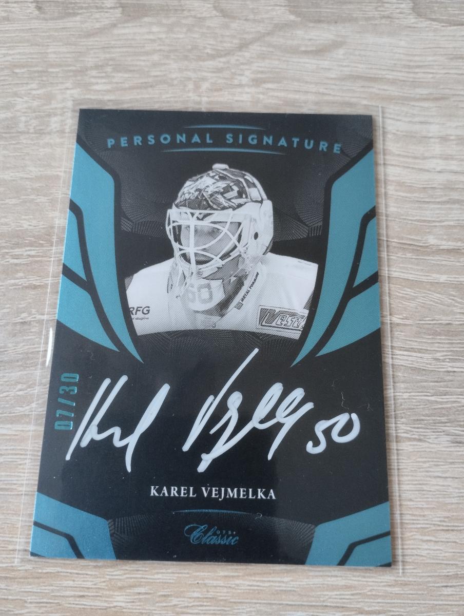 Karel vejmelka limit /30, personal signature - Hokejové karty