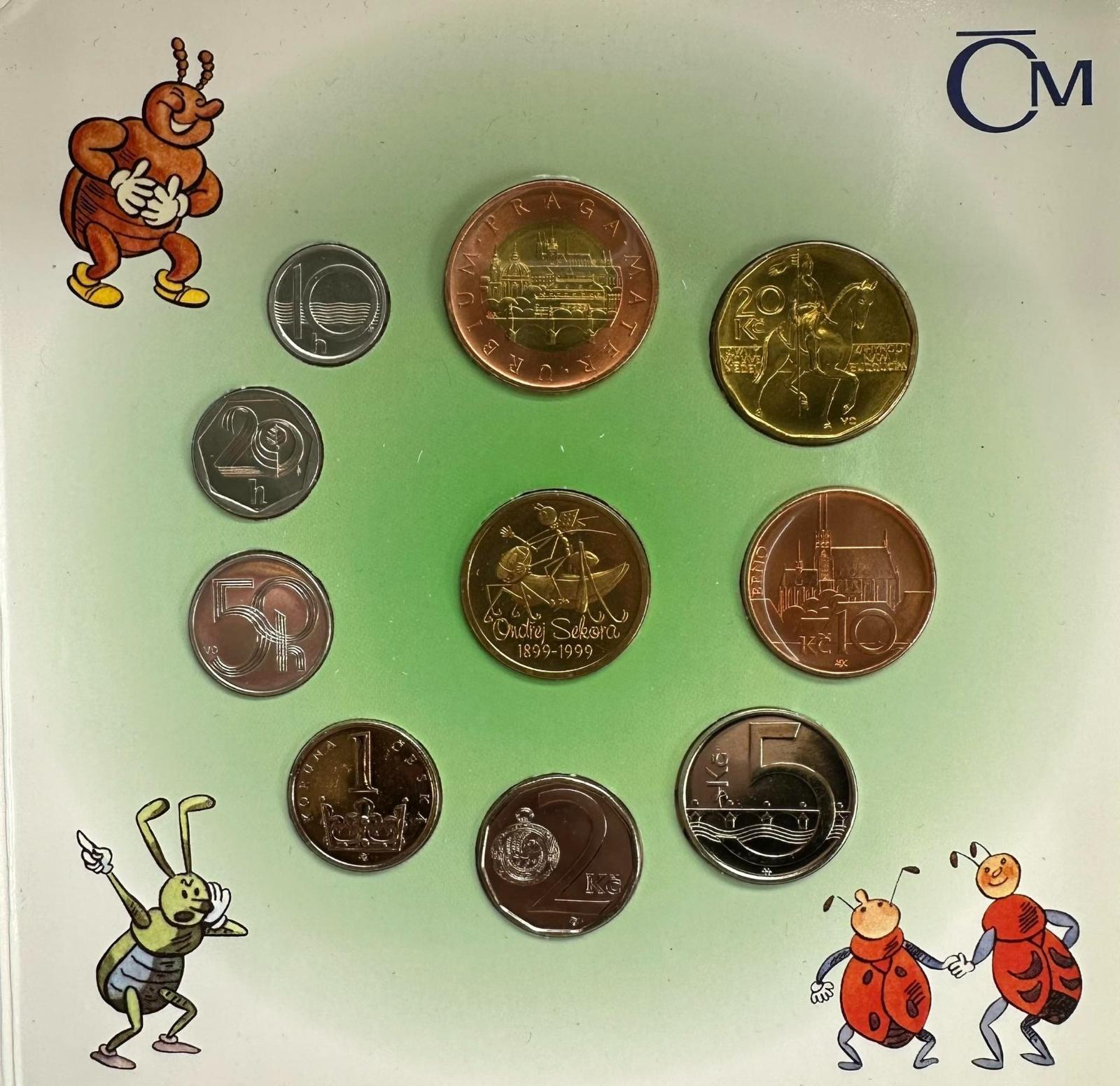 Sada obežných mincí 1999 sada s mincou Ondřej Sekora - Numizmatika
