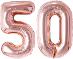 Ružový narodeninový balónik / číslo 50 / 34 palcov / Od 1 Kč € |001| - undefined