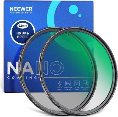 Neewer - Sada filtrov fotoaparátu, 62mm, HD UV a HD CPL, NWH séria