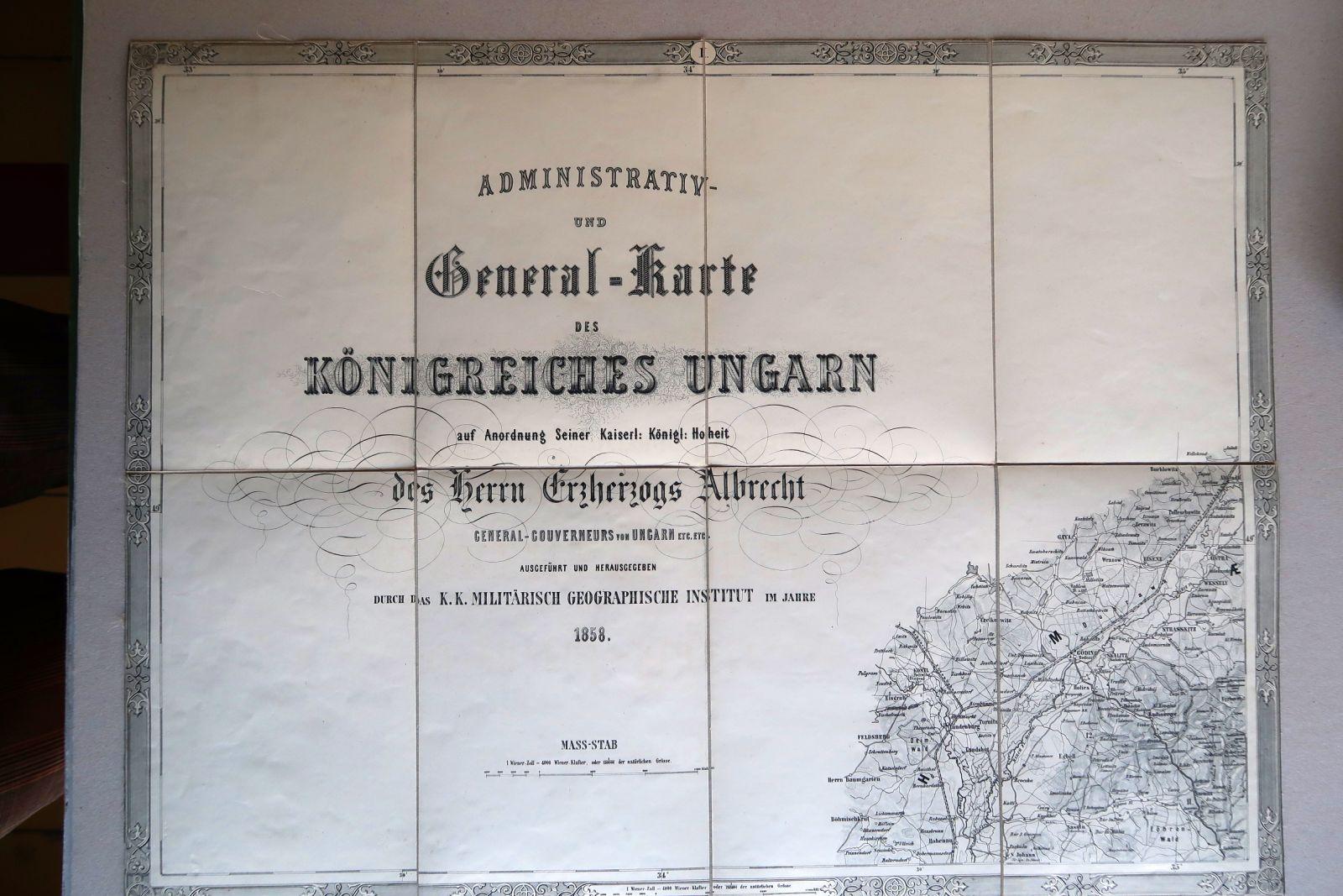 Mapa Uhorsko 1858 - Administrativ und General - Karte des Köni - Knihy