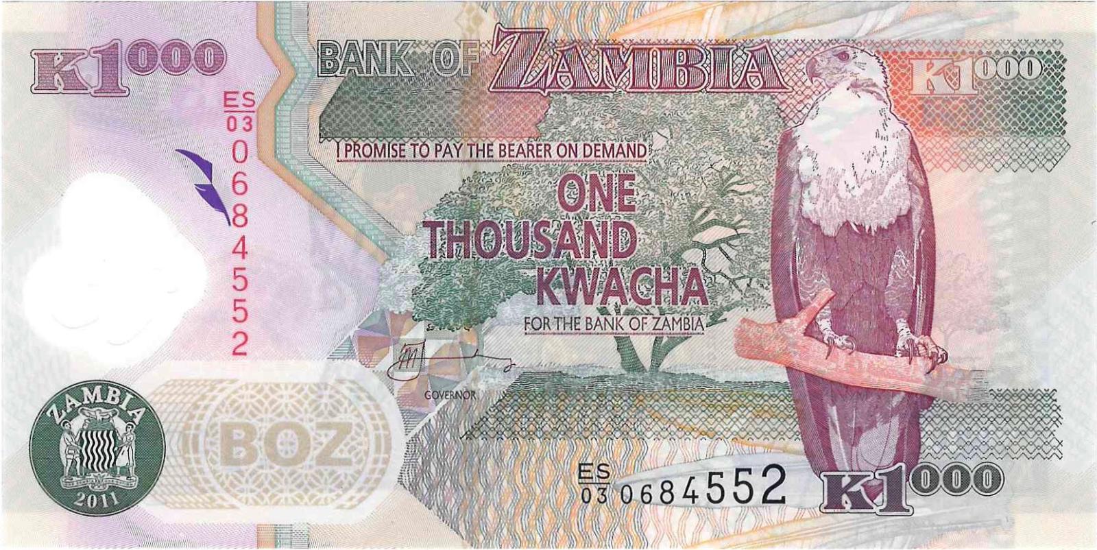 Zambia, 1000 Kwacha, 2011, Pick 44h, UNC - Zberateľstvo