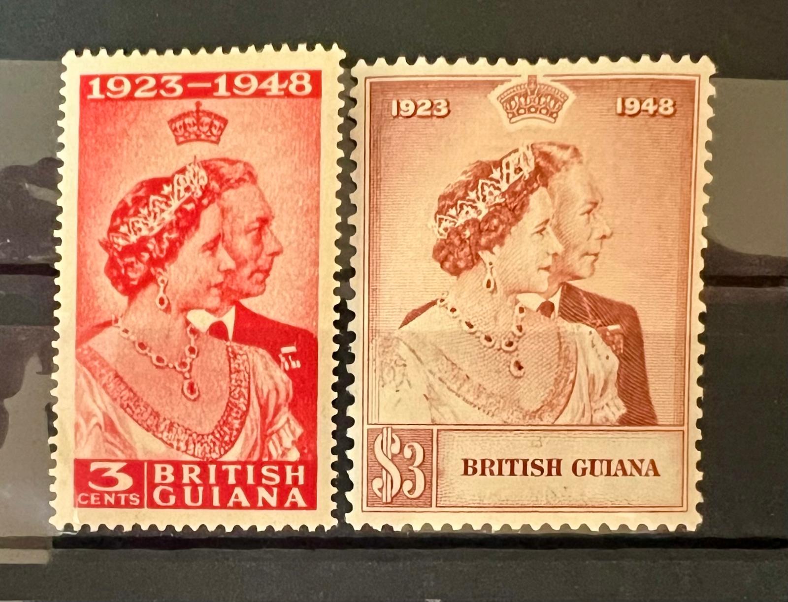 ANGLICKÉ KOLÓNIE - GEORGE VI. * BRITISH GUIANA 1948 SILVER WEDDING - Známky
