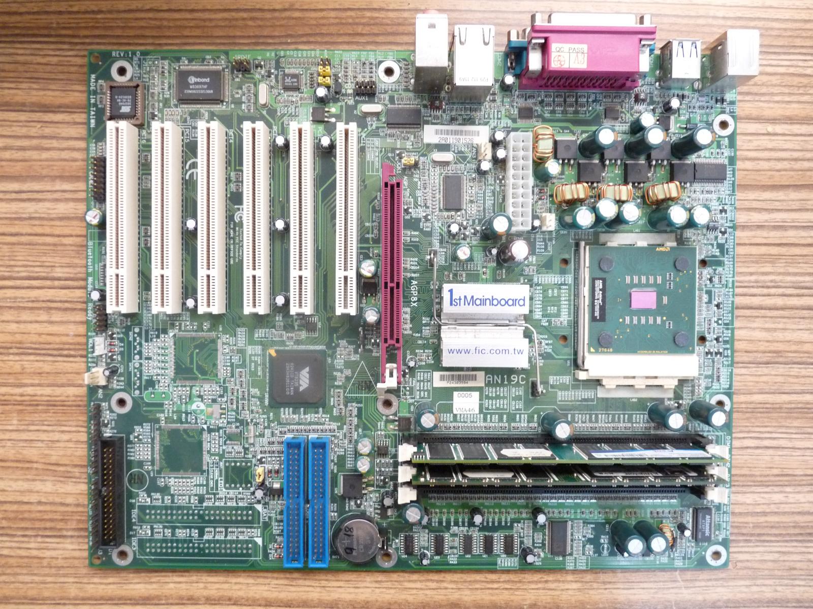 Základní deska FIC AN19C socket 462 s komponenty - rok 2003 - Počítače a hry