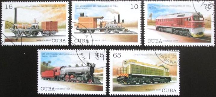Kuba 1997 Lokomotívy Mi# 4072-76 0283 - Známky