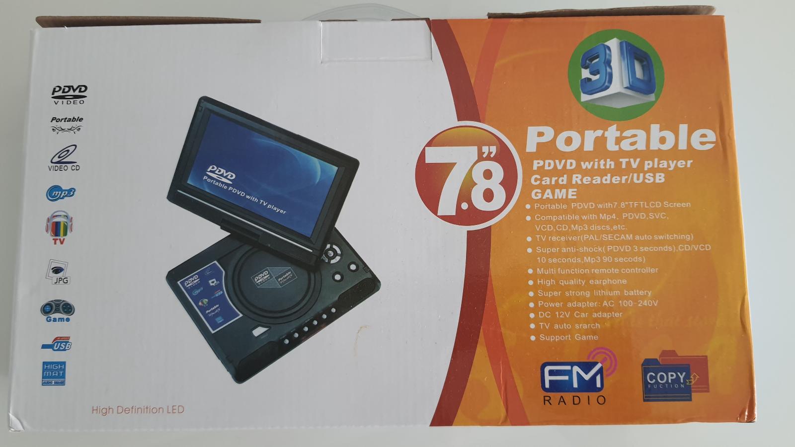 Prehrávač Portable, DVD, TV, USB, CARD, GAME player - Elektro