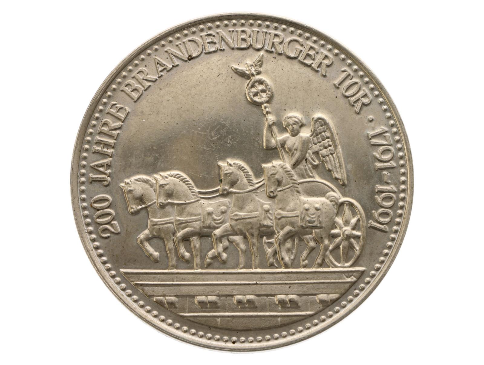 Postriebrená medaila 200. výročia Brandenburskej brány, Nemecko 1991 - Numizmatika