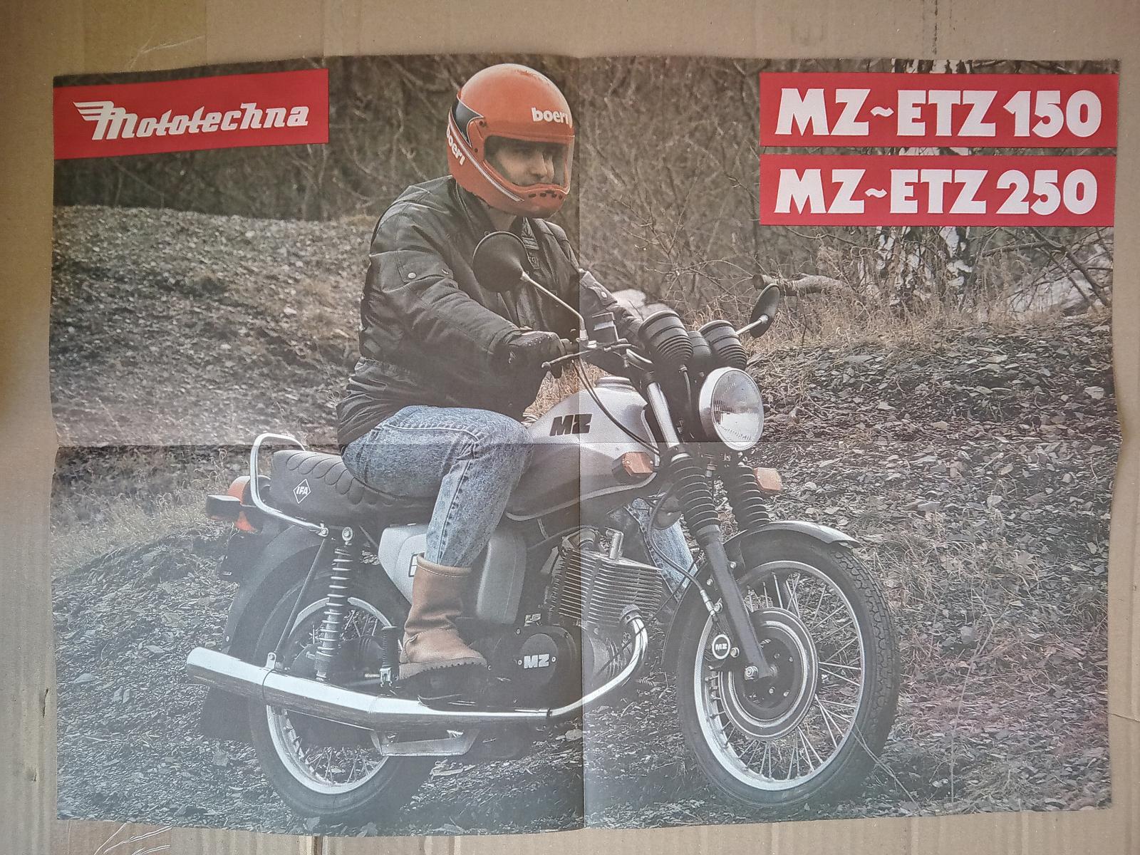 Plakát motocykel MZ-ETZ 150. ETZ 250 - Motoristická literatúra