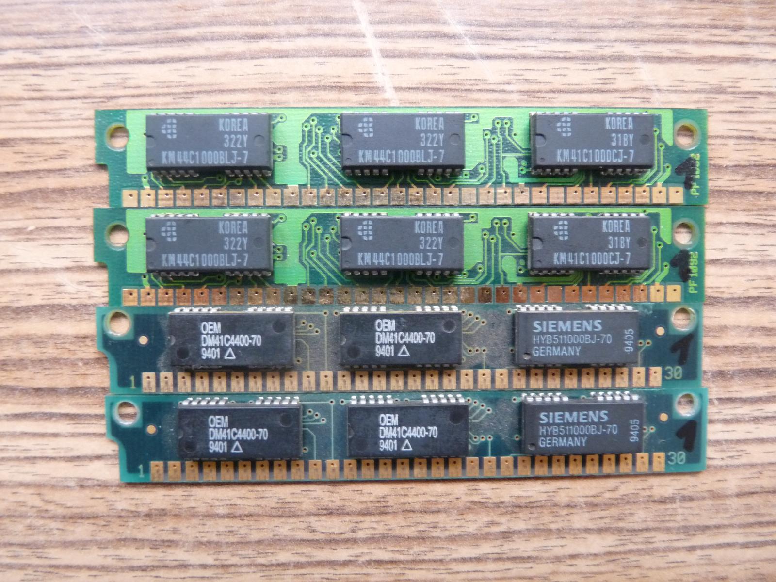 Paměti SIMM 30 PIN 4 x 1 MB - 4 ks - 1 - Počítače a hry