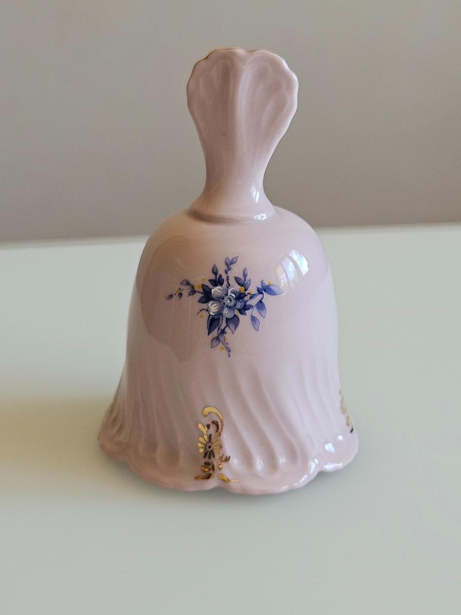 Starožitný růžový porcelán zvoneček - Starožitnosti a umenie