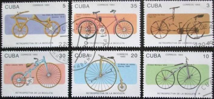 Kuba 1993 Historické bicykle Mi# 3670-75 0286 - Známky