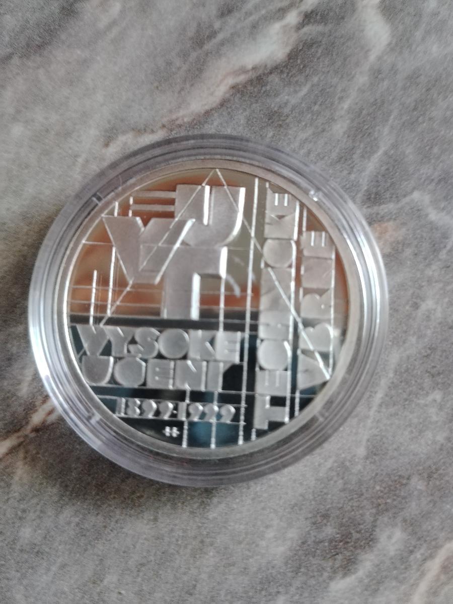 Mince Ag 200 Kč založenie VUT v Brne 1999 Proof 3200 ks vzácna od 1 Kč €  - Numizmatika