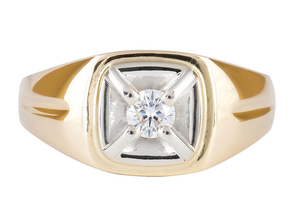 Pánsky prsteň zlatý s prírodným diamantom, veľkosť 63 - Šperky