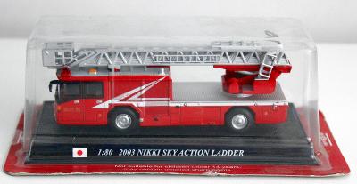 Del Prado,Nikki Sky Action Ladder Japan 2003, Scale 1:80 Hasičské Auto