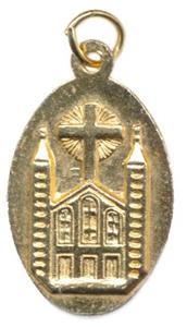 Medžugoria Pútnická medailka A: Priečelie farského kostola