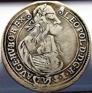XV. Krejčiar 1664 KB, LEOPOLD I., minc. Kremnica