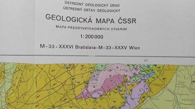 Geologická mapa - Bratislava / Wien - 1962