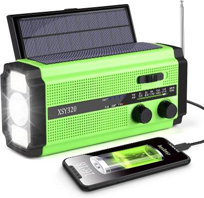 Solárne rádio, AM/FM kľukové rádio, prenosné MILFECH