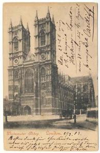 Londýn, Westminsterské opátstvo, katedrála, dlhá adresa bez známky,